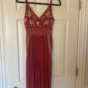 Rust floral jumpsuit!